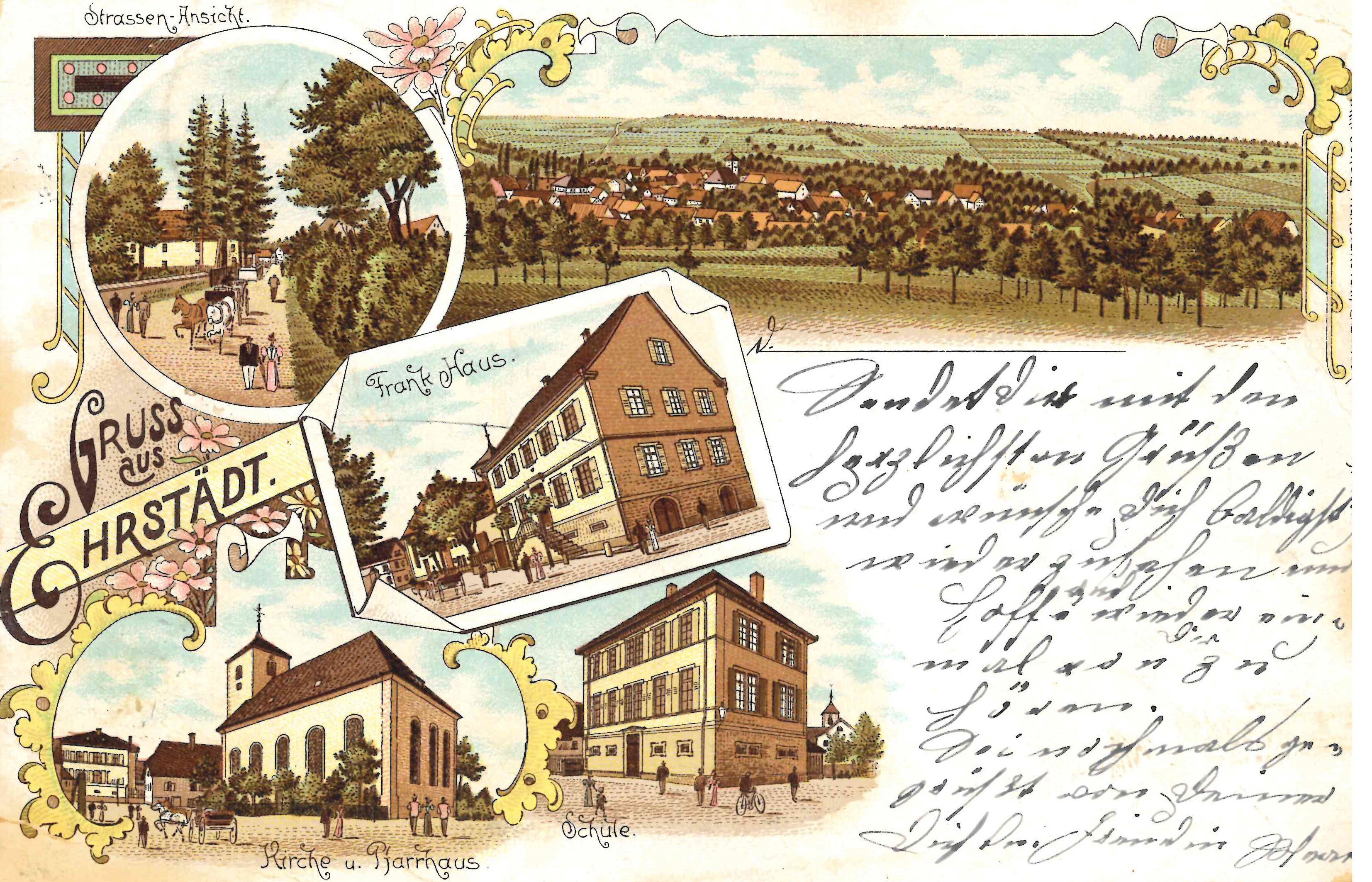 Postkarte "Gruss aus Ehrstädt" (Stadtmuseum Sinsheim CC BY-NC-SA)