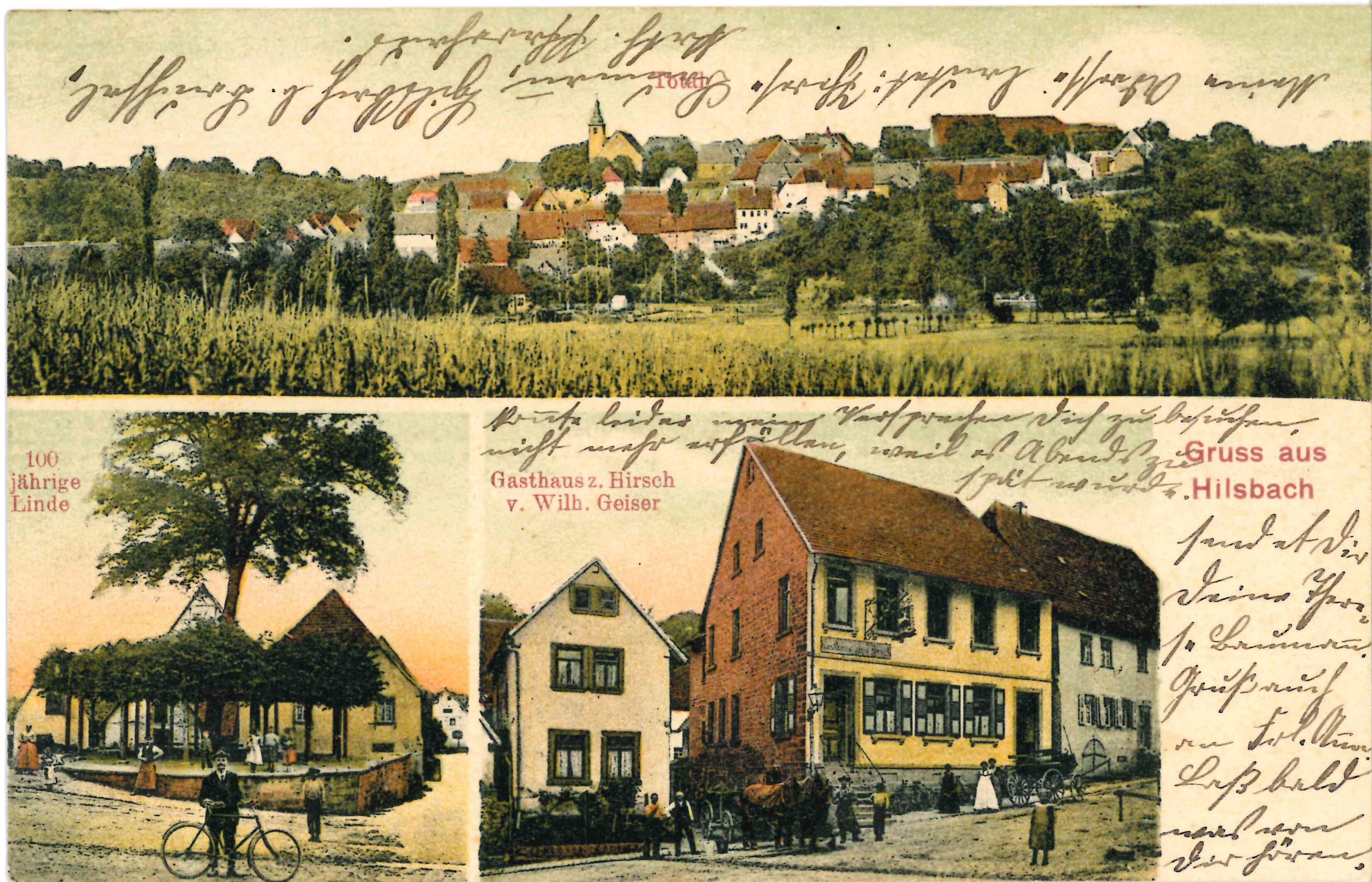 Postkarte "Gruss aus Hilsbach" (Stadtmuseum Sinsheim CC BY-NC-SA)