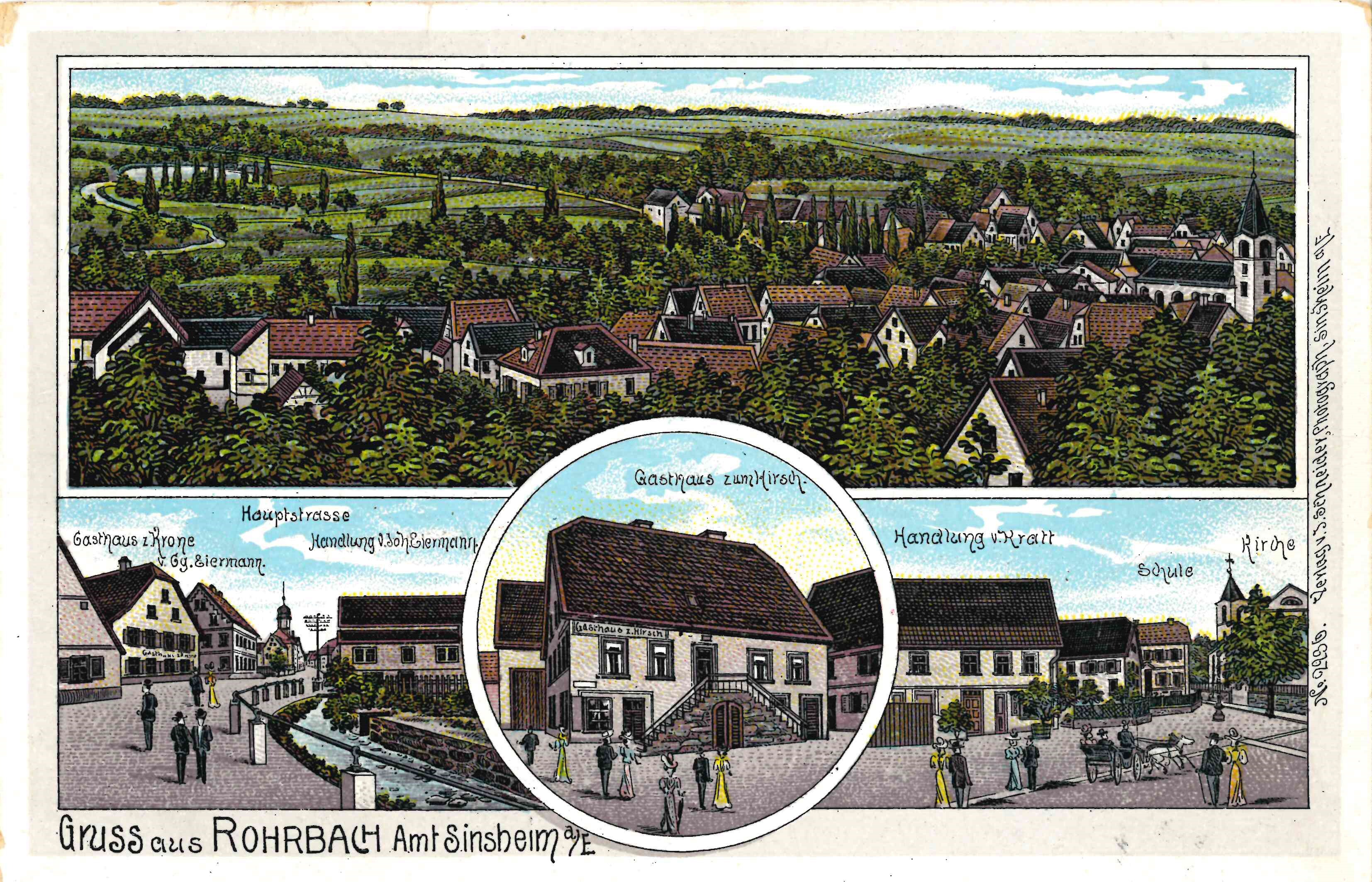 Postkarte "Gruss aus Rohrbach" (Stadtmuseum Sinsheim CC BY-NC-SA)