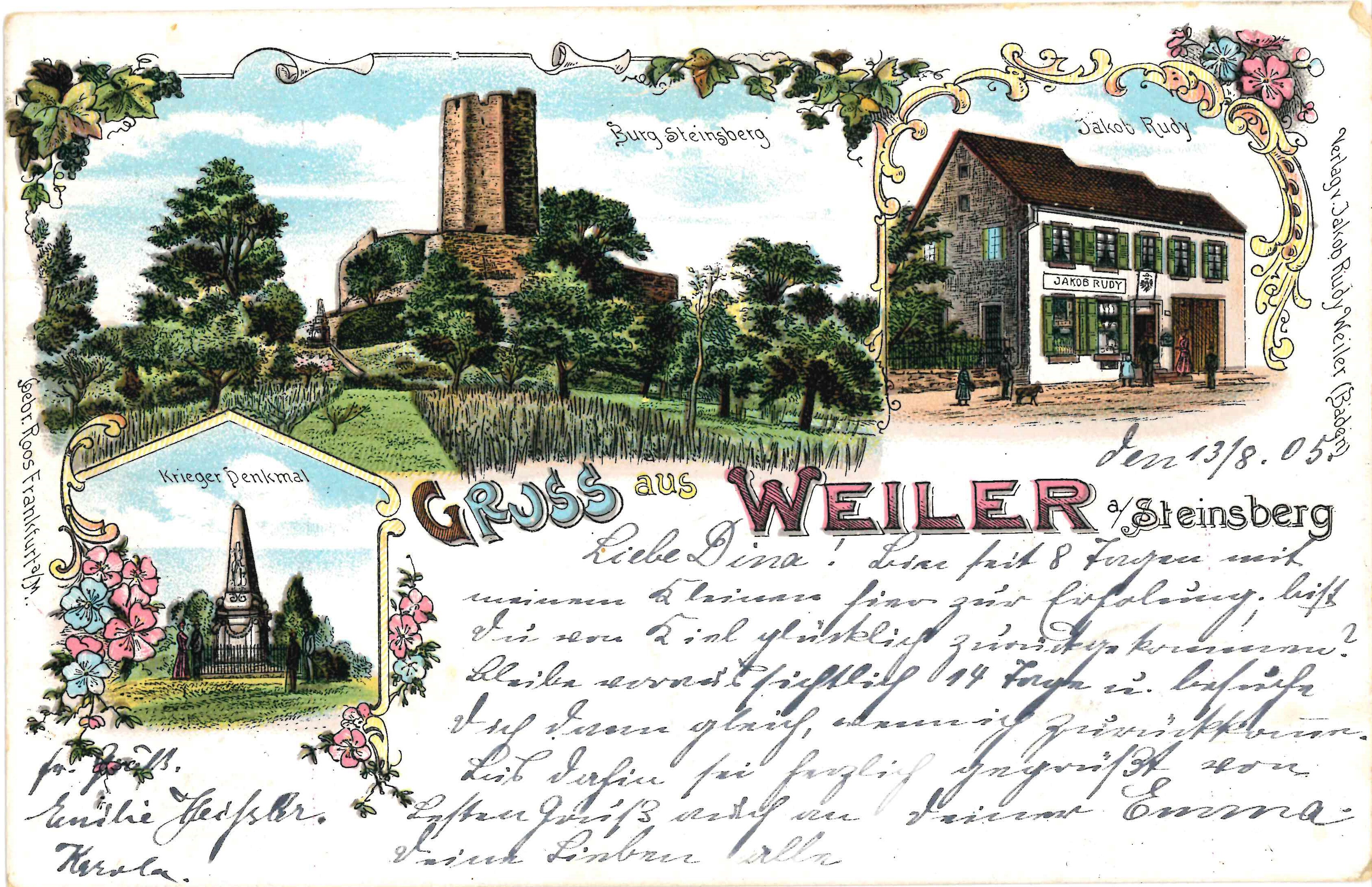 Postkarte "Gruss aus Weiler" (Stadtmuseum Sinsheim CC BY-NC-SA)