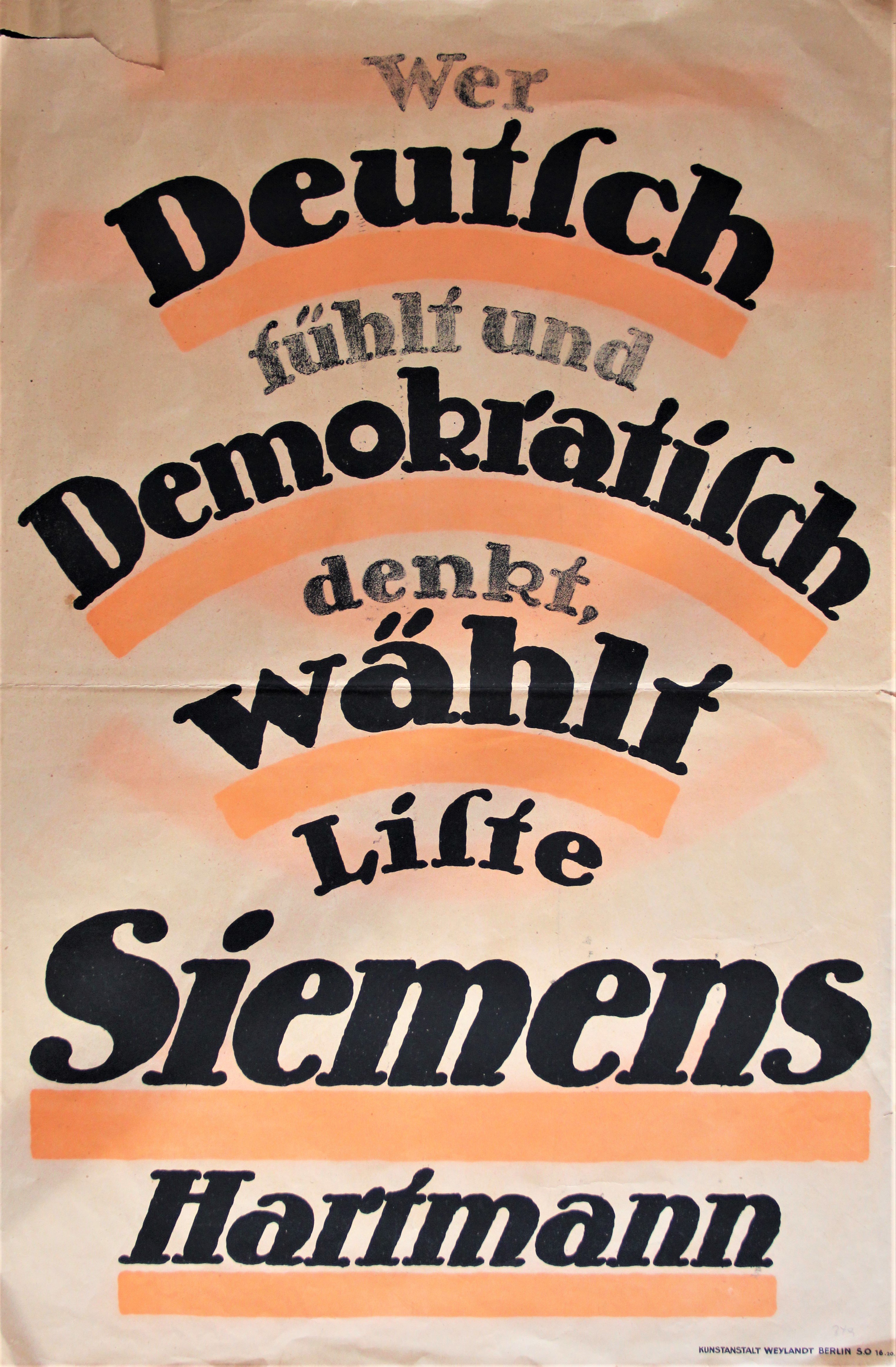 "Wer Deutsch fühlt und Demokratisch denkt" (Stiftung Reichspräsident-Friedrich-Ebert-Gedenkstätte CC BY-NC-SA)