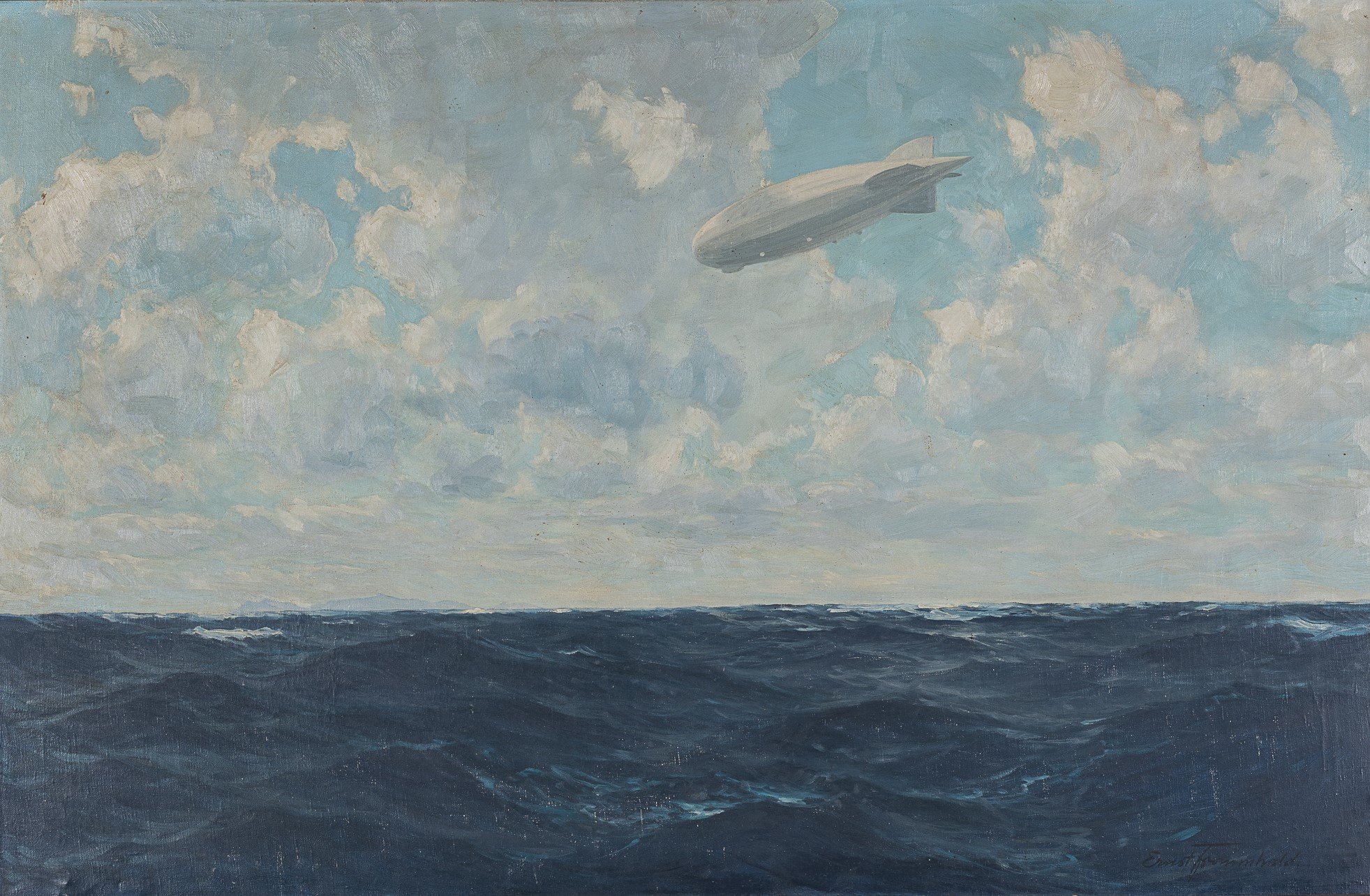 Ernst Frommhold: ZR III am 13.10.1924 Montag Mittag 12 Uhr, vor den Azoren (Zeppelin Museum CC BY-NC-SA)
