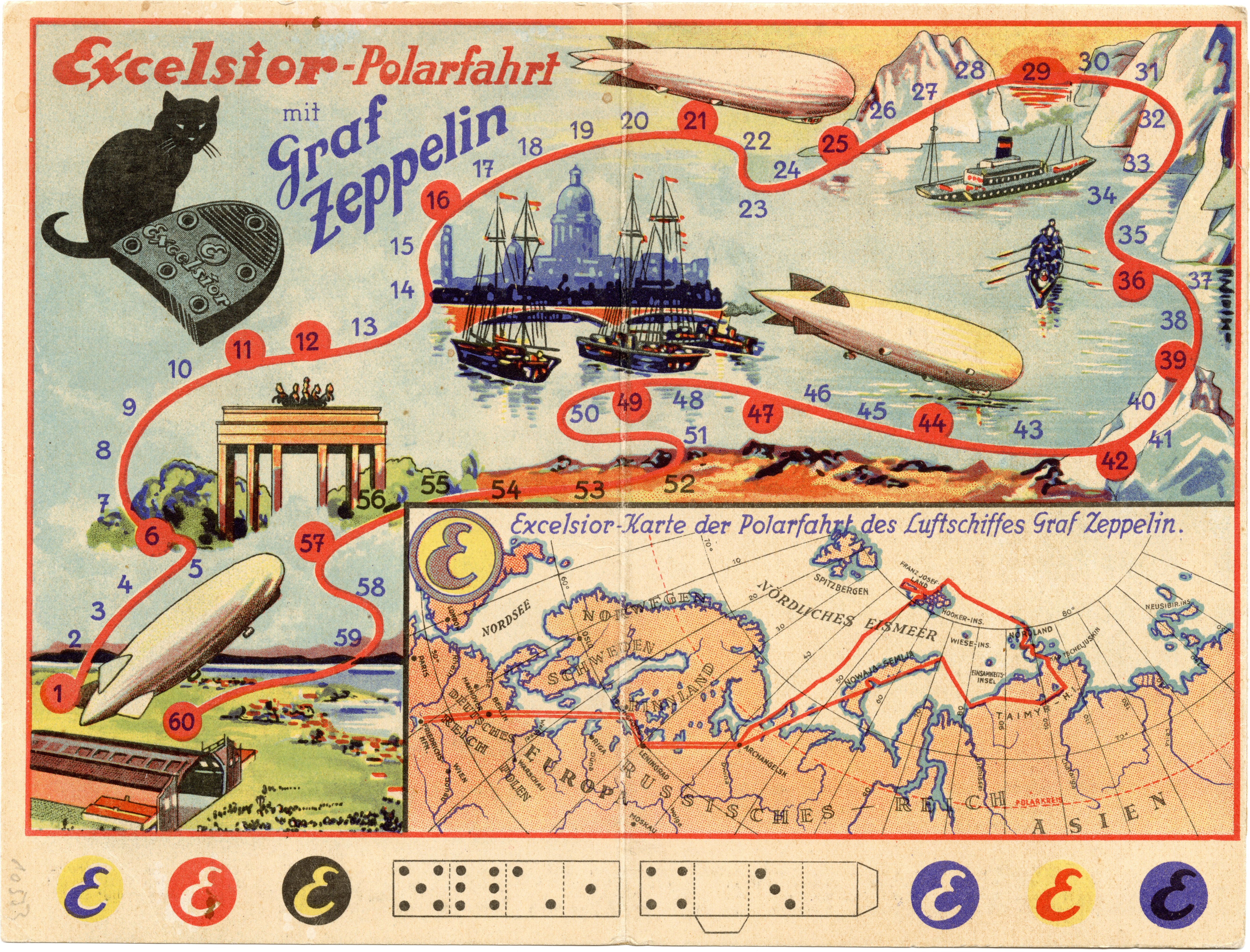Würfelspiel: Excelsior-Polarfahrt mit Graf Zeppelin (Zeppelin Museum Friedrichshafen GmbH CC BY-NC-SA)