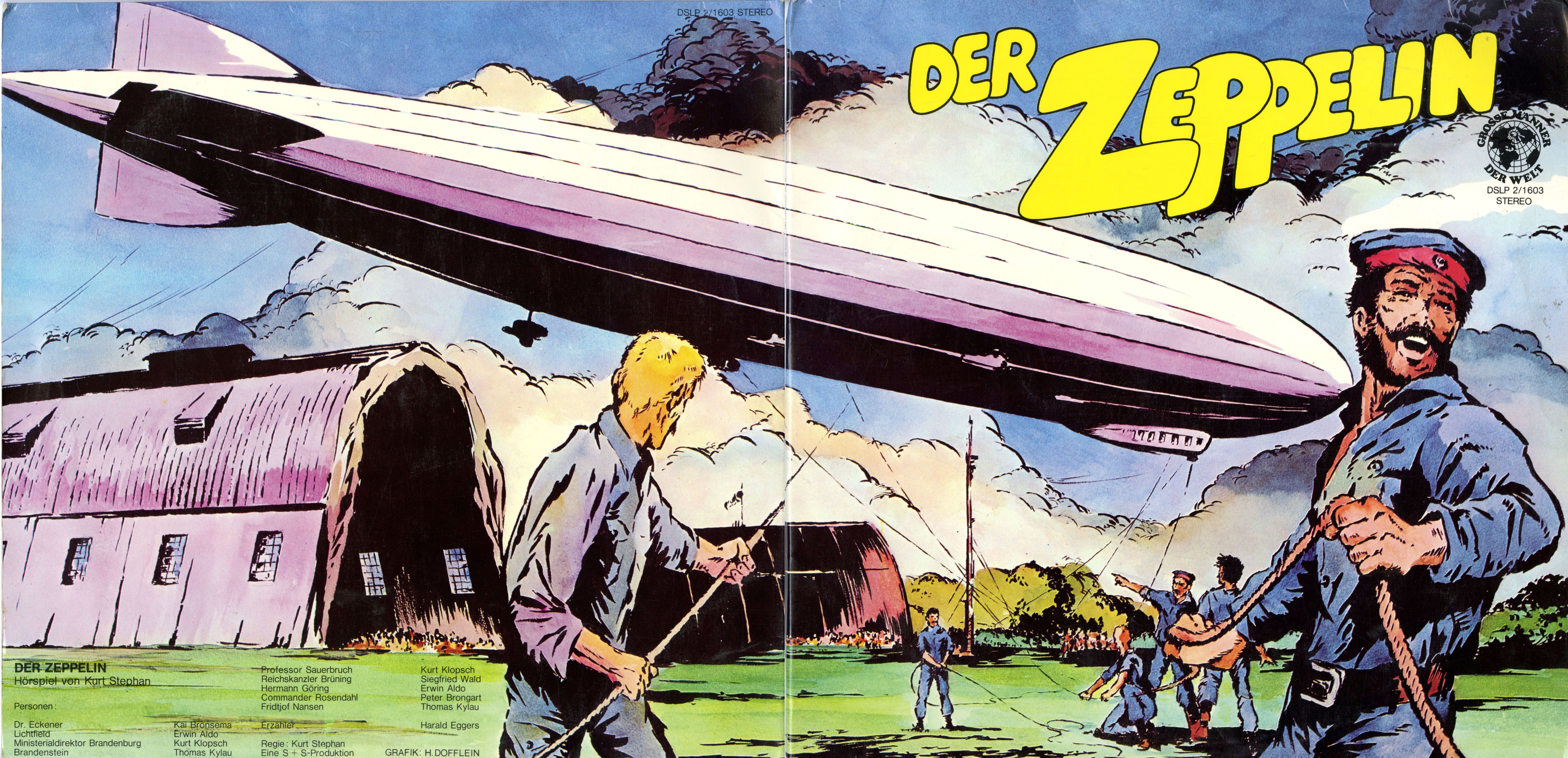 Schallplatten: Hörspiel "Der Zeppelin" von Kurt Stephan auf 2 LPs (Zeppelin Museum Friedrichshafen GmbH CC BY-NC-SA)