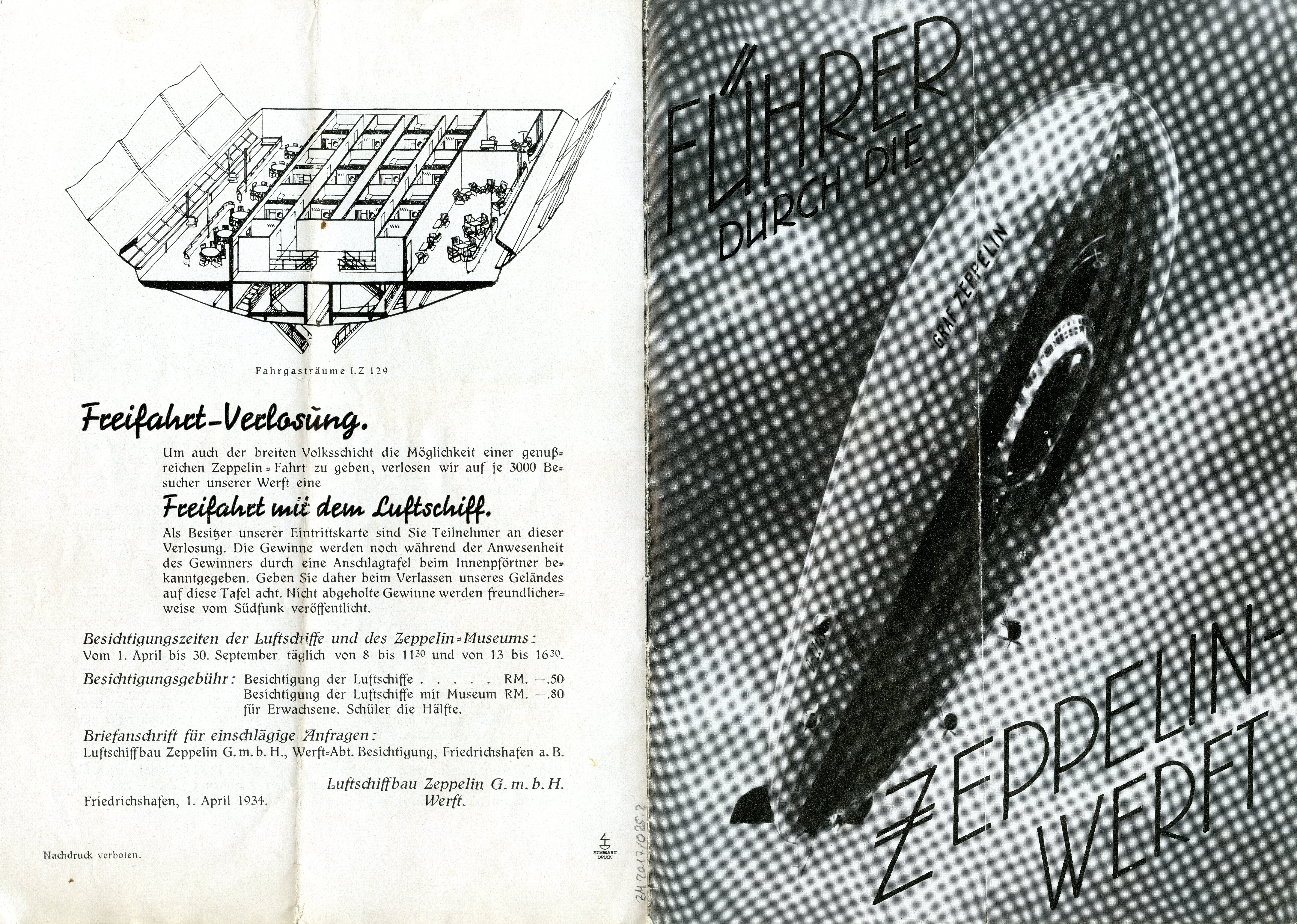 Faltblatt: Führer durch die Zeppelinwerft in Friedrichshafen (Zeppelin Museum Friedrichshafen GmbH CC BY-NC-SA)