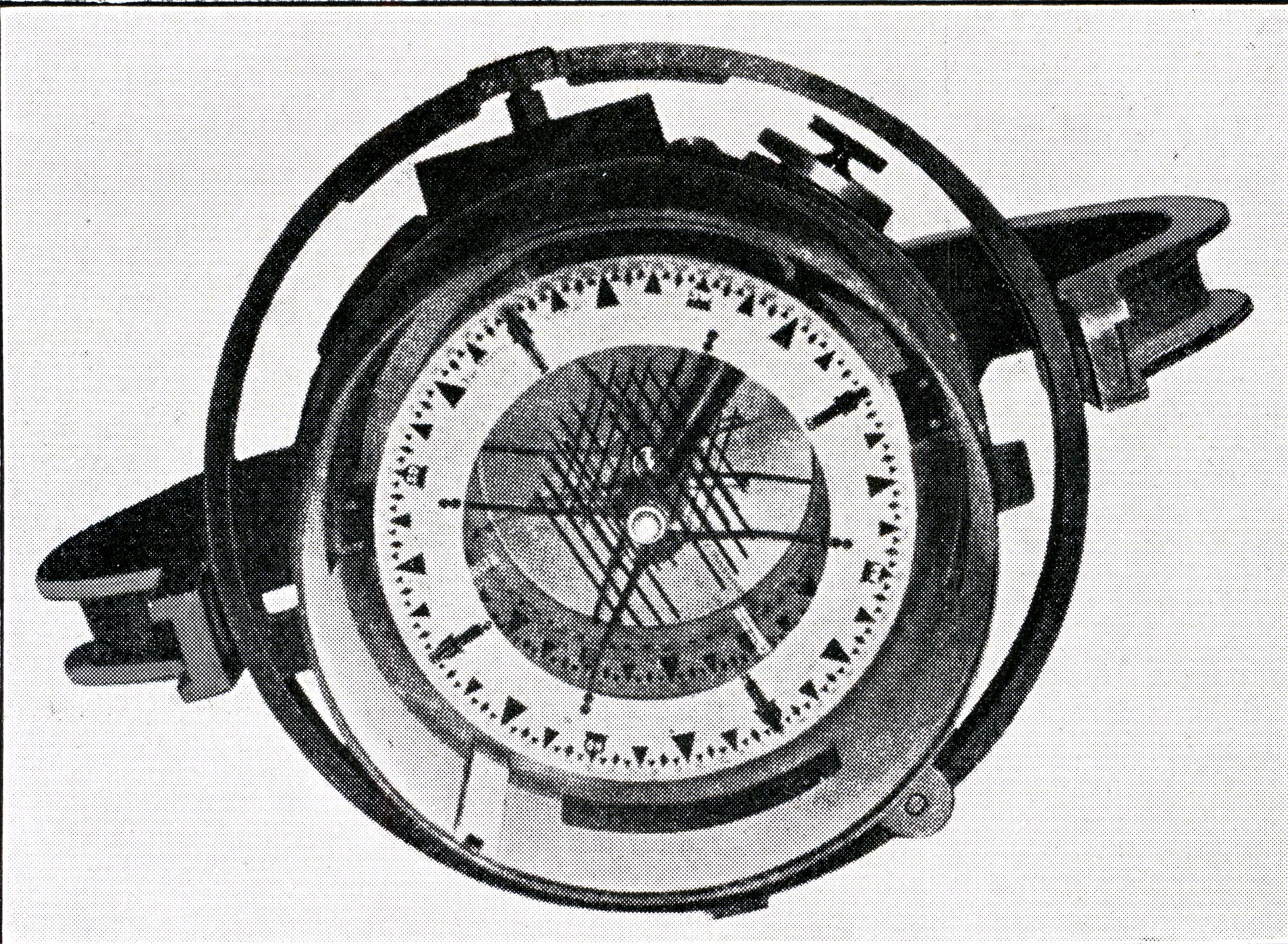 Der Doppelkompass nach Bidlingmaier, von oben gesehen (Zeppelin Museum CC BY-NC-SA)