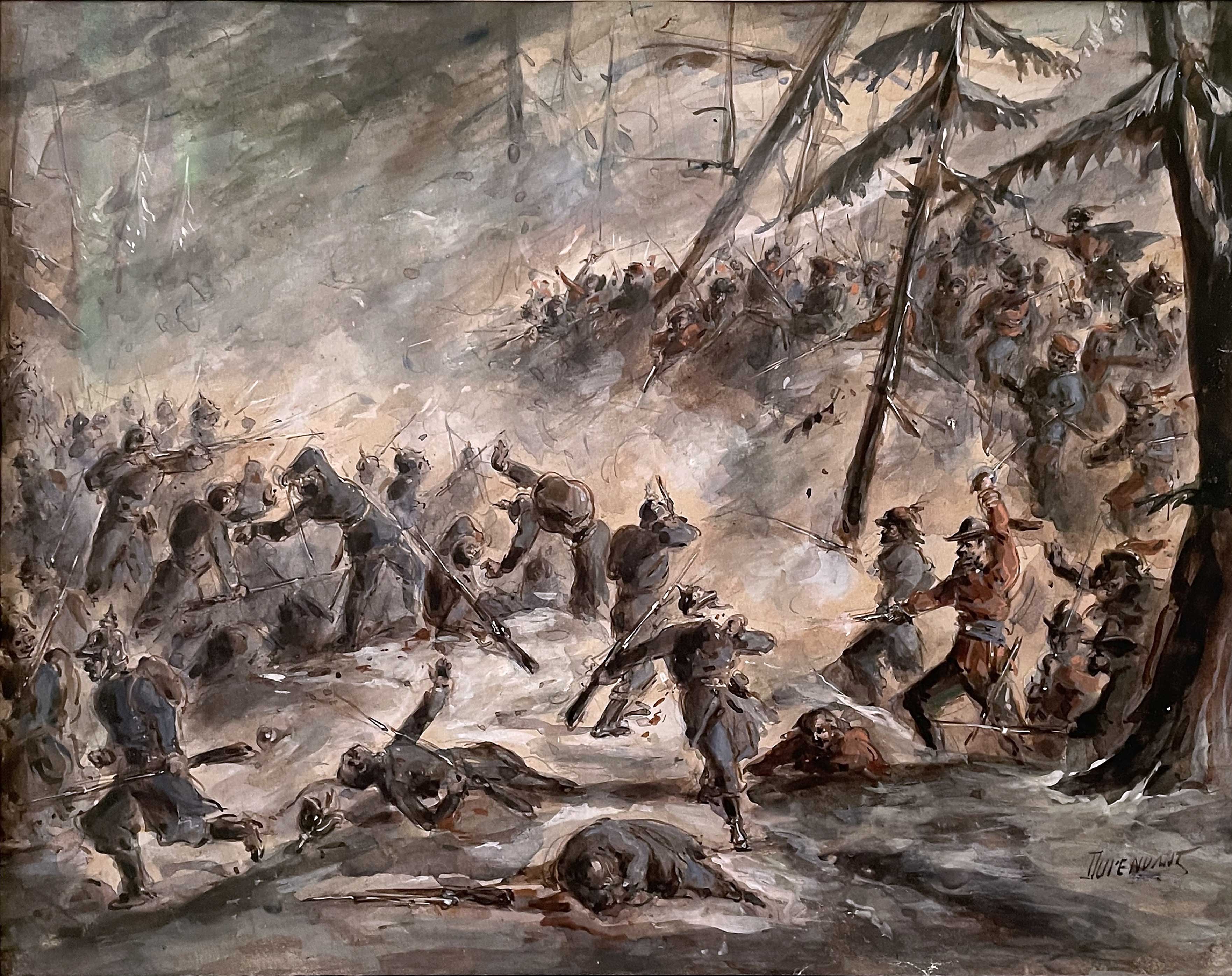 Gefecht an der Scheideck bei Kandern, 1848 (Wehrgeschichtliches Museum Rastatt CC BY-NC-SA)