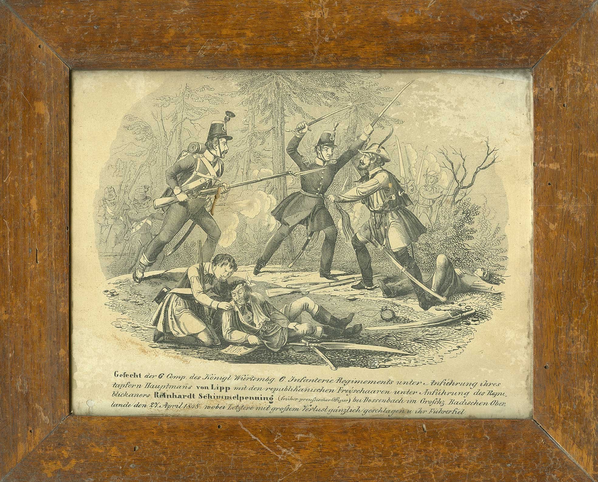 Gefecht bei Dossenbach am 27. April 1848 (Wehrgeschichtliches Museum Rastatt CC BY-NC-SA)