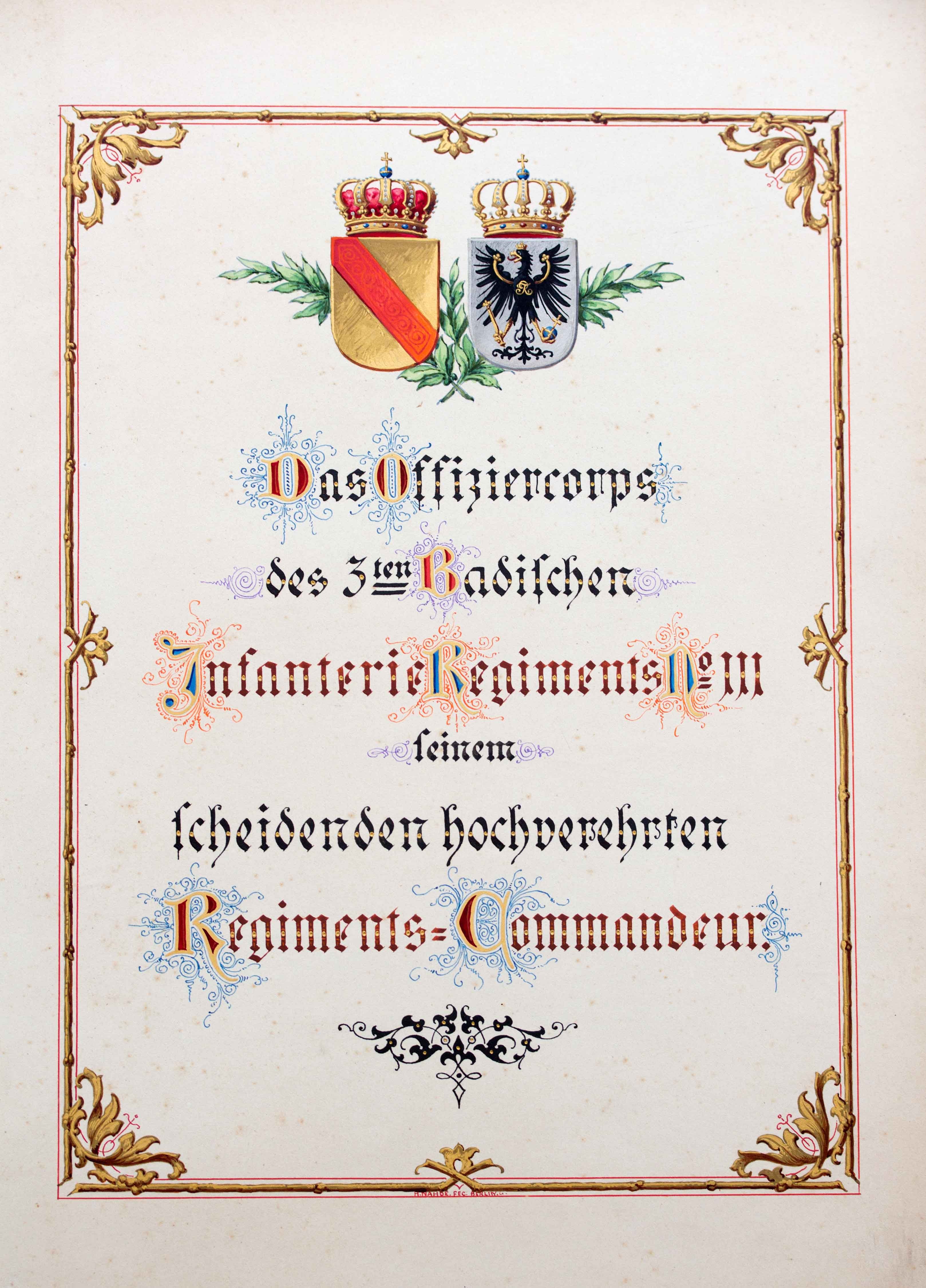 Offiziersgeschenk Infanterie-Regiment "Markgraf Ludwig Wilhelm" (3. Badisches) Nr. 111 (Wehrgeschichtliches Museum Rastatt CC BY-NC-SA)