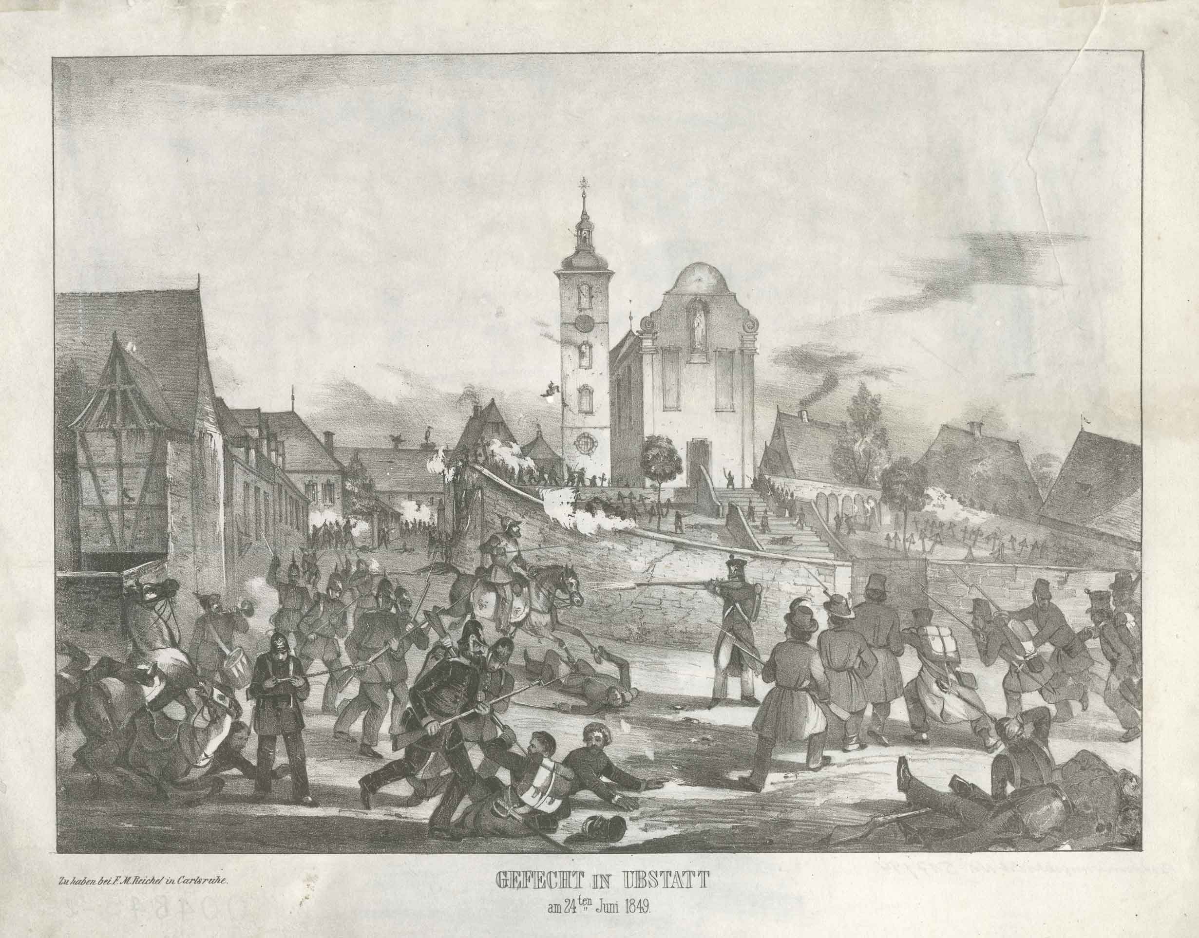 "Gefecht in Ubstatt am 24ten Juni 1849" (Wehrgeschichtliches Museum Rastatt CC BY-NC-SA)