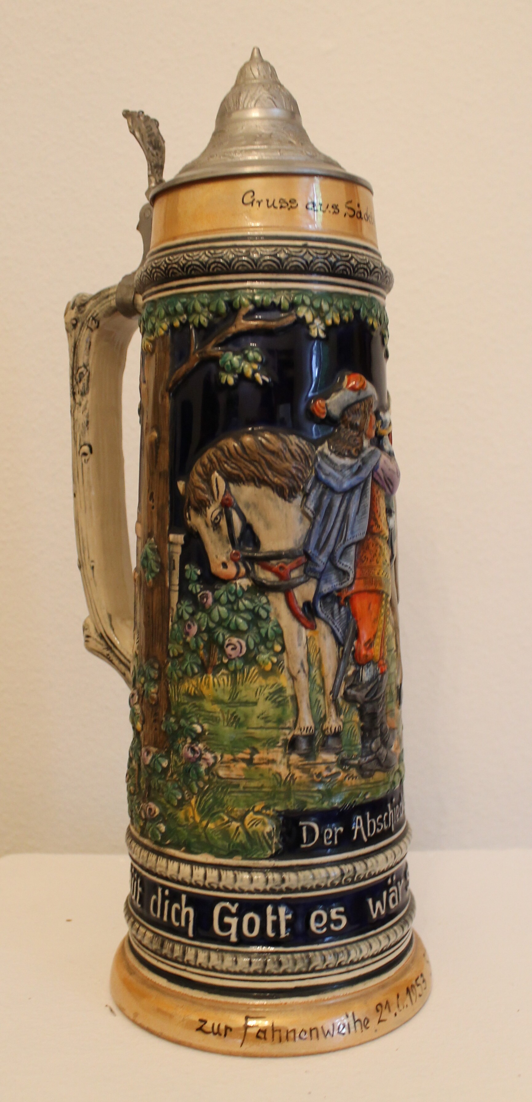 Bierkrug "Trompeter von Säckingen" (Hochrheinmuseum Schloss Schönau CC BY-NC-SA)