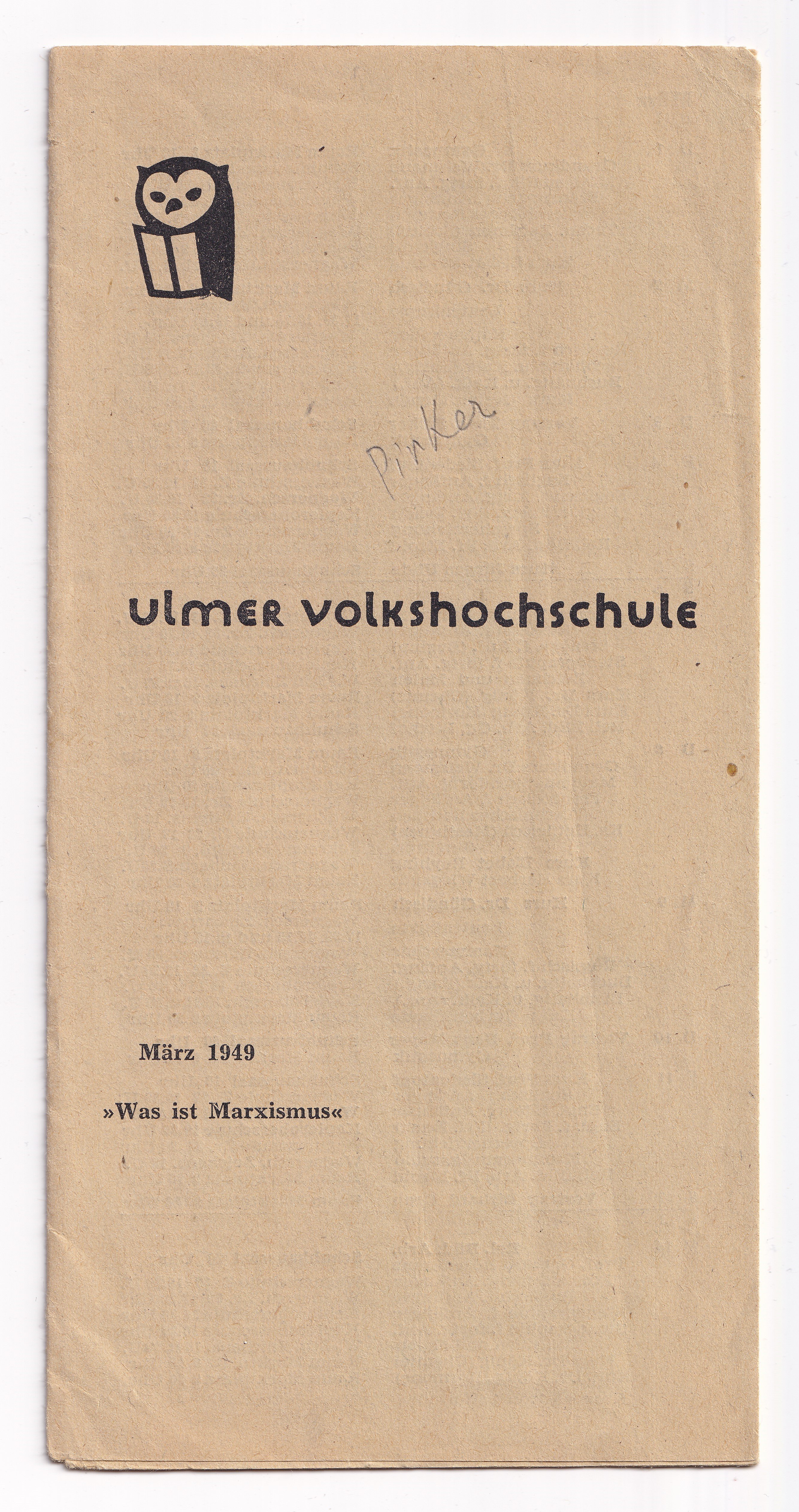Ulmer Volkshochschule, März 1949 (Florian Aicher, Museum Ulm/HfG-Archiv RR-P)