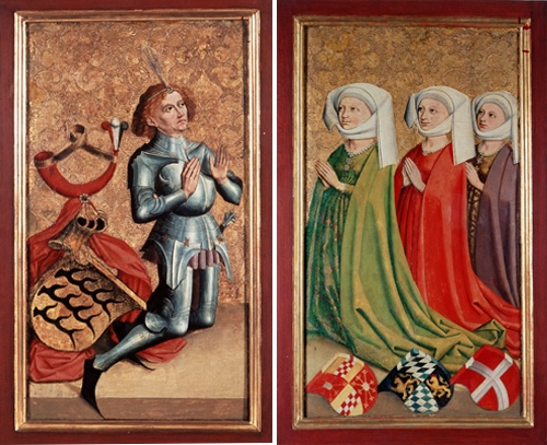Graf Ulrich V. (der Vielgeliebte) von Württemberg und seine drei Frauen  (Landesmuseum Württemberg, Stuttgart CC BY-SA)