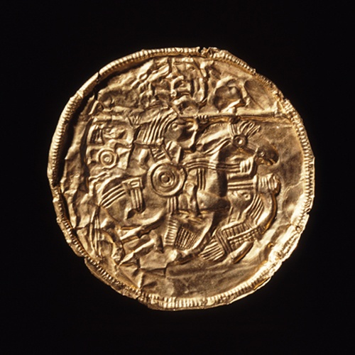 Goldscheibe mit Reiterdarstellung (Landesmuseum Württemberg, Stuttgart CC BY-SA)