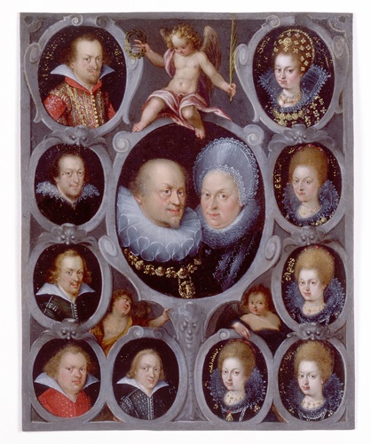 Herzog Friedrich I. und Herzogin Sibylla von Württemberg mit ihren Kindern (Landesmuseum Württemberg, Stuttgart CC BY-SA)