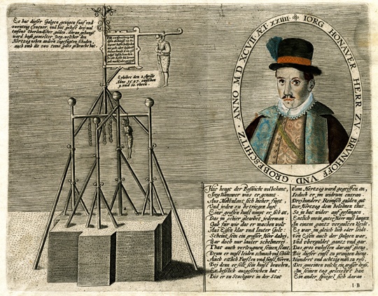 Hinrichtung des Georg Honauer 1597 (Deutsche Apotheken Museum-Stiftung CC BY-NC-SA)