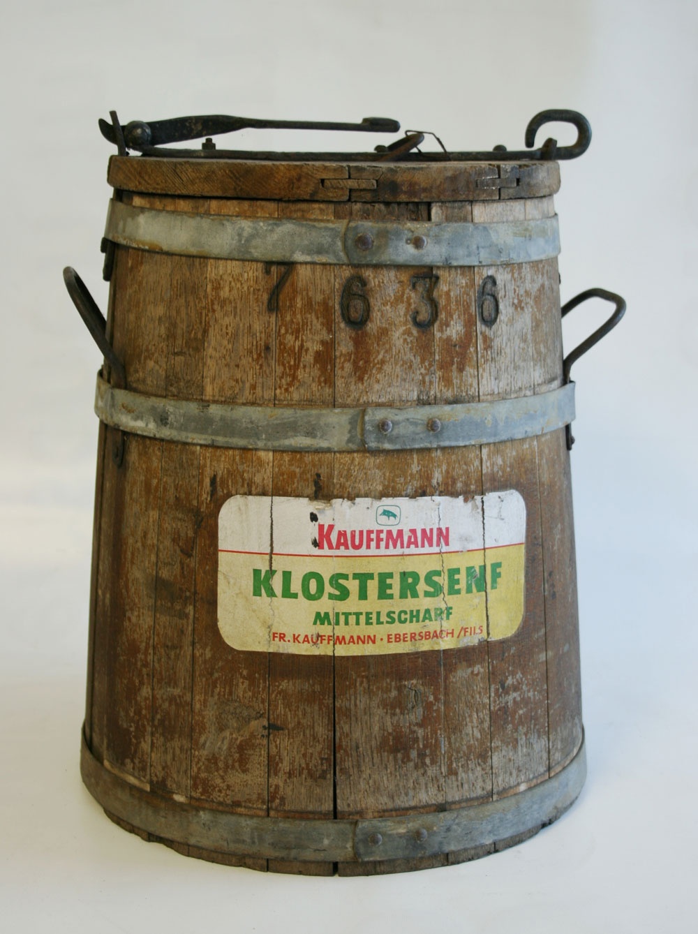 Leihkübel für Kauffmann-Senf (Stadtmuseum Alte Post Ebersbach CC BY-NC-SA)