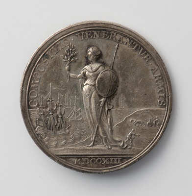 Medaille der Königin Anna von Großbritannien auf den Frieden von Utrecht (Landesmuseum Württemberg, Stuttgart CC BY-SA)