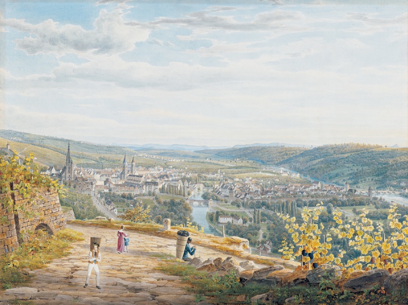 Gemälde: Esslingen von der Neckarhalde (Stadtmuseum im Gelben Haus Esslingen CC BY-NC-SA)