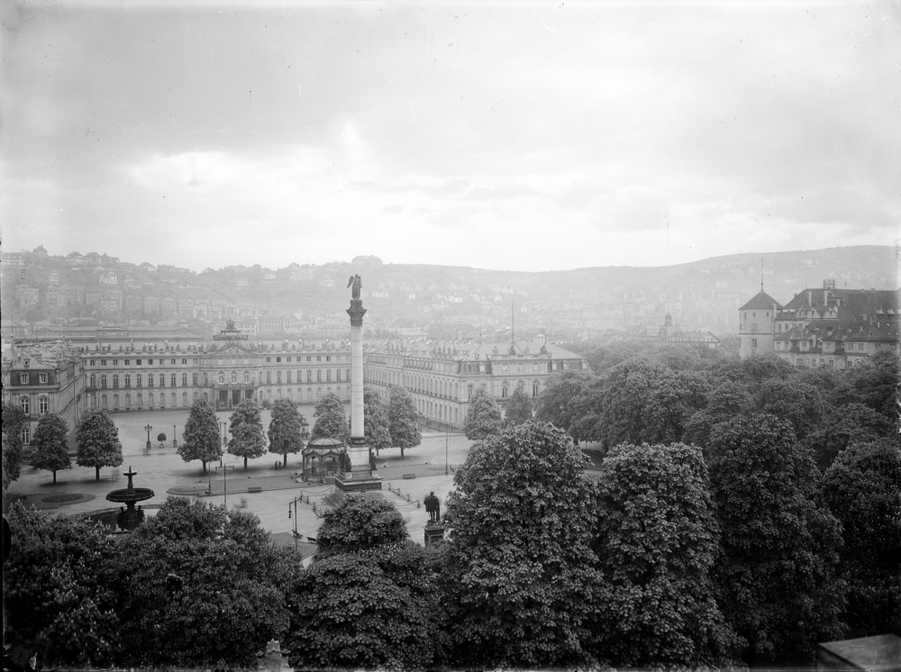 Ansicht des Neuen und des Alten Schlosses in Stuttgart (Landesmuseum Württemberg, Stuttgart CC BY-SA)