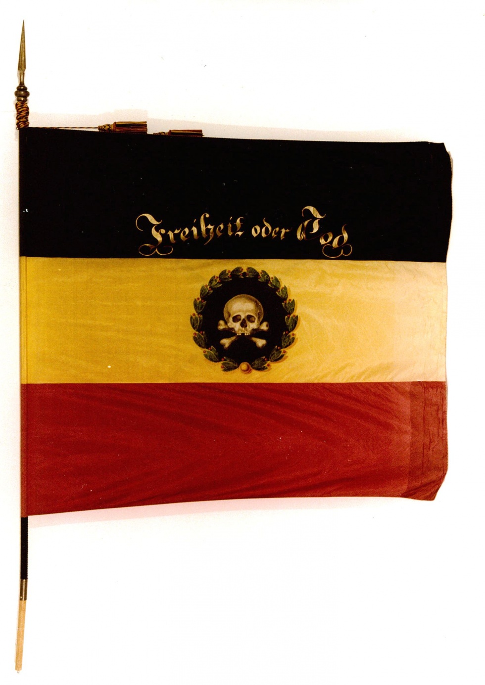 Fahne der &quot;Freiwilligen Compagnie&quot; der Reutlinger Freischärler von 1848 (Heimatmuseum Reutlingen CC BY-NC-SA)