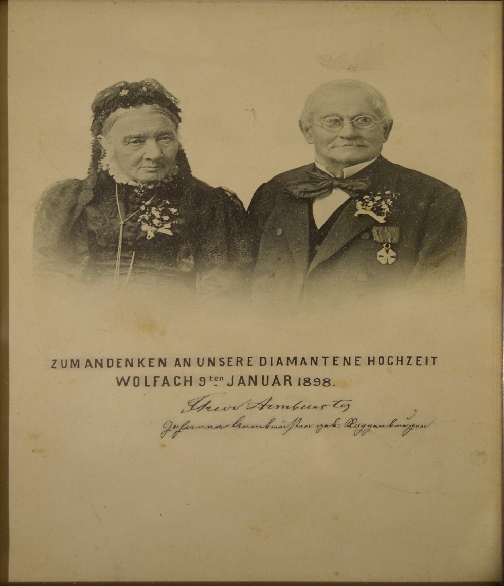 Postkarte zur Erinnerung an die diamantene Hochzeit Armbruster (Museum Schloss Wolfach CC BY-NC-SA)