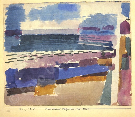 Paul Klee: Badestrand St. Germain bei Tunis 1914.215 (Ulmer Museum CC BY-NC-ND)