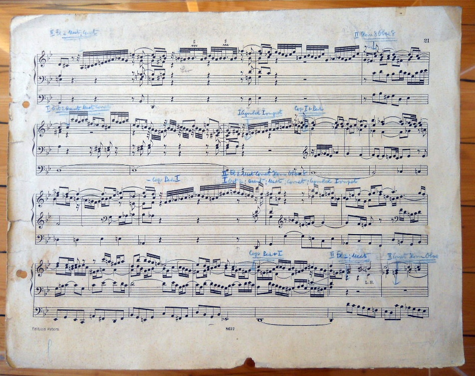 Notenblatt zu Johann Sebastian Bachs Fantasie g-moll (Albert-Schweitzer-Haus Königsfeld CC BY-NC-SA)