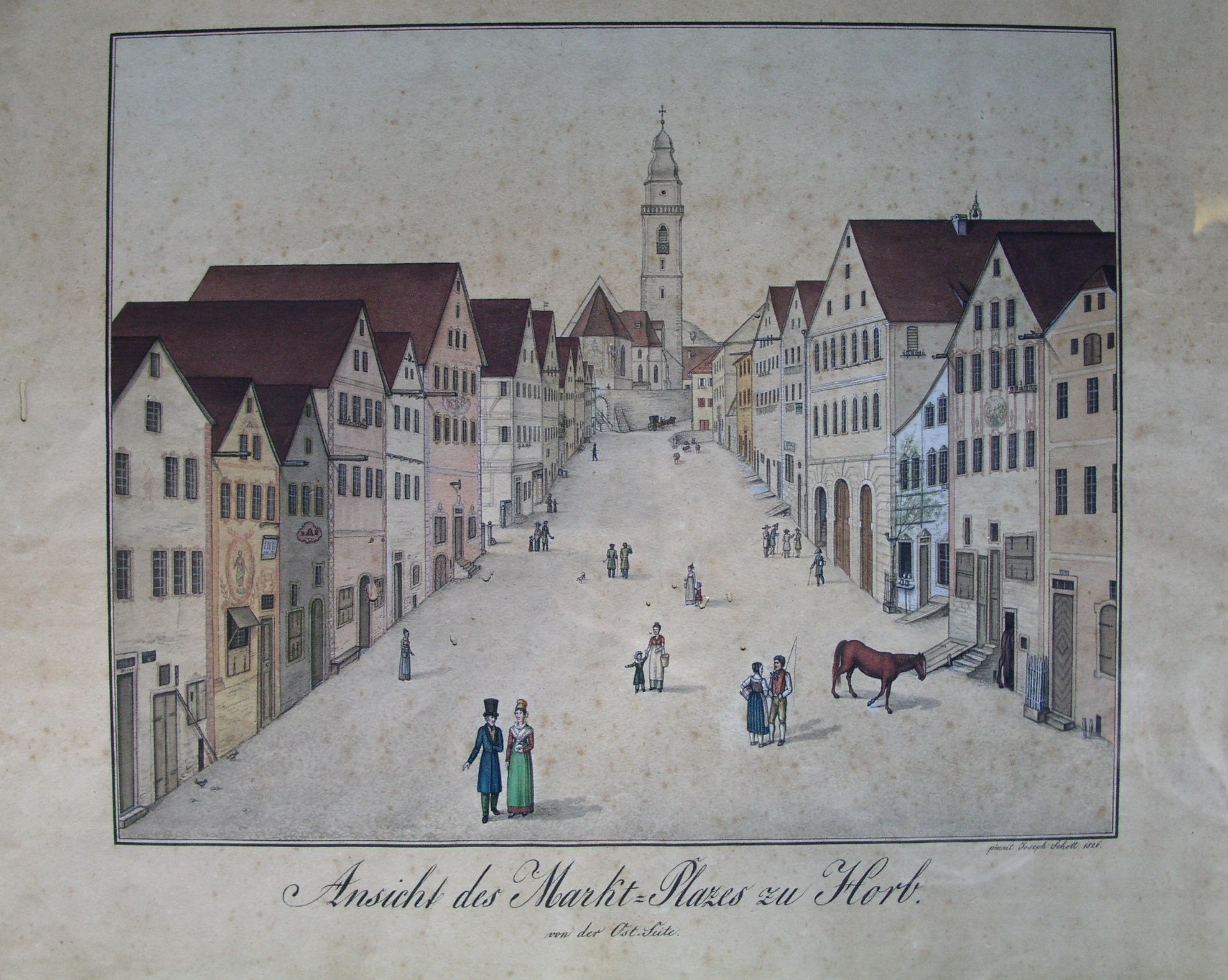 Marktplatz von Horb (Stadtmuseum Horb CC BY-NC-SA)