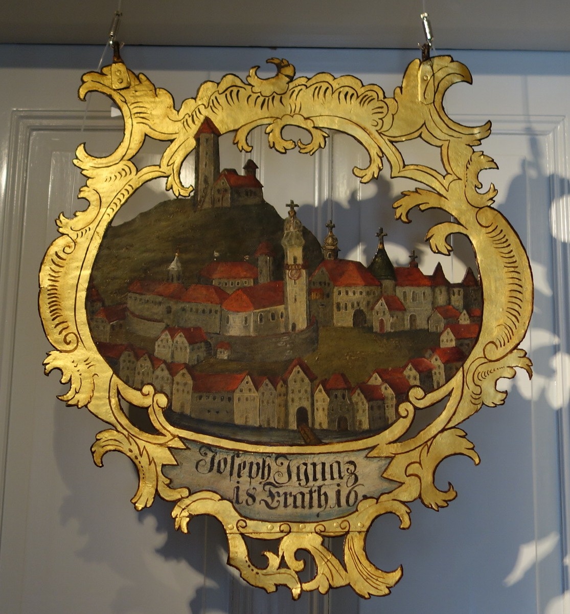 Wirtshausschild Zur Stadt (Stadtmuseum Horb CC BY-NC-SA)