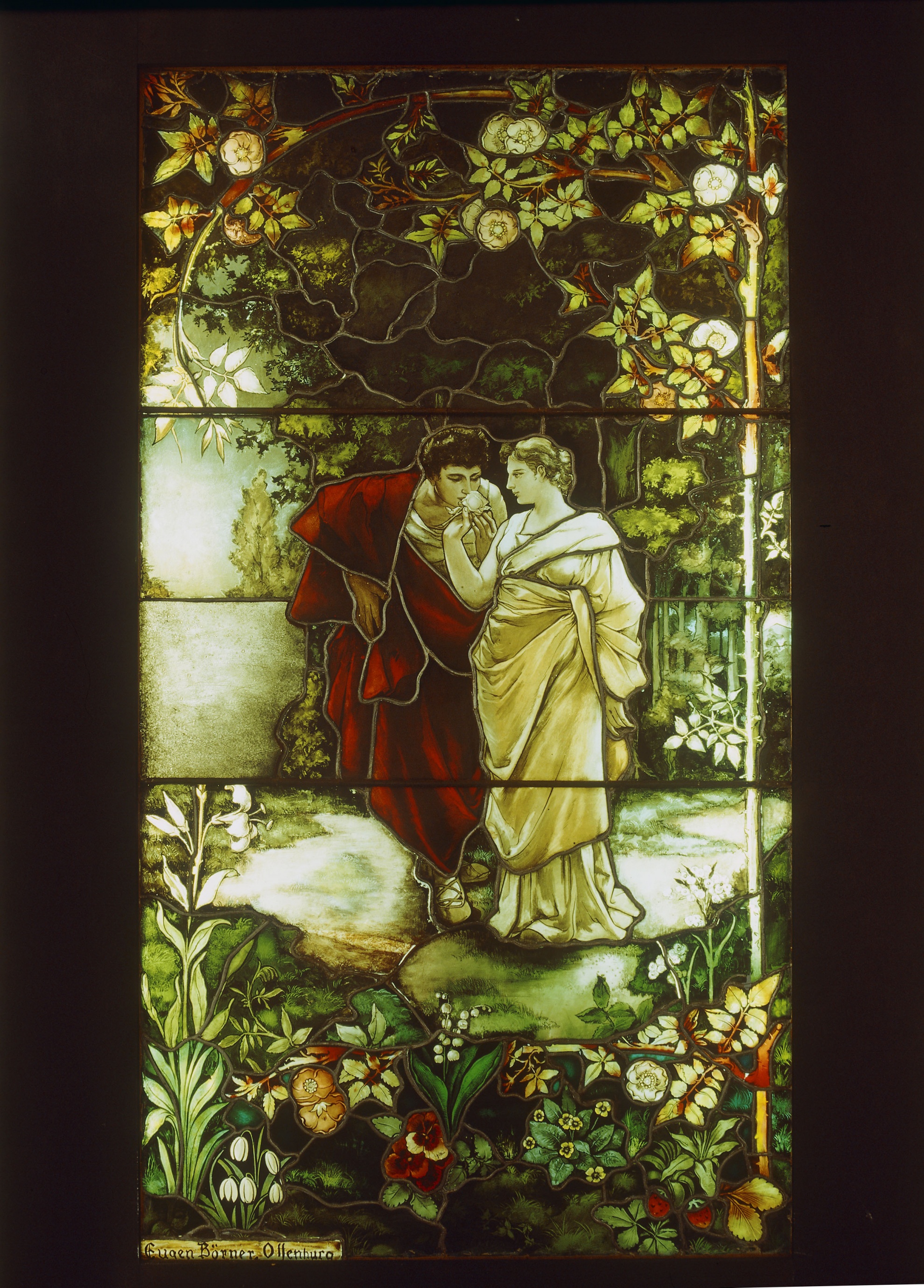 Farbglasfenster &quot;Romeo und Julia&quot; (Museum im Ritterhaus Offenburg CC BY-NC-SA)