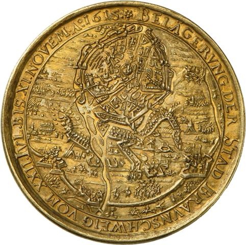 Medaille auf die Belagerung der Stadt Braunschweig 1615 (Landesmuseum Württemberg, Stuttgart CC BY-SA)