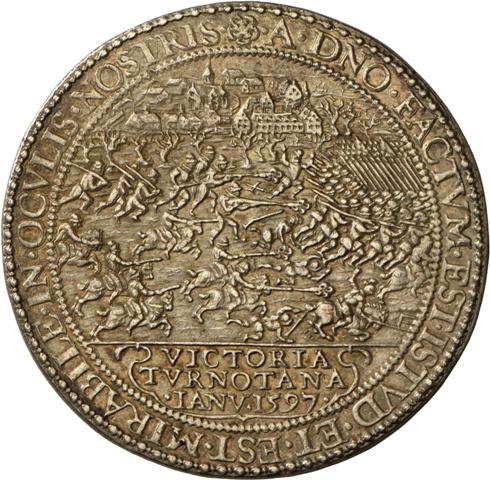 Medaille auf den Sieg des Moritz von Oranien bei Turnhout 1597 (Landesmuseum Württemberg, Stuttgart CC BY-SA)
