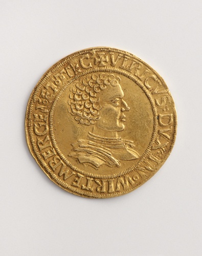 Goldabschlag eines Vierteltalers von Herzog Ulrich von Württemberg (Landesmuseum Württemberg, Stuttgart CC BY-SA)