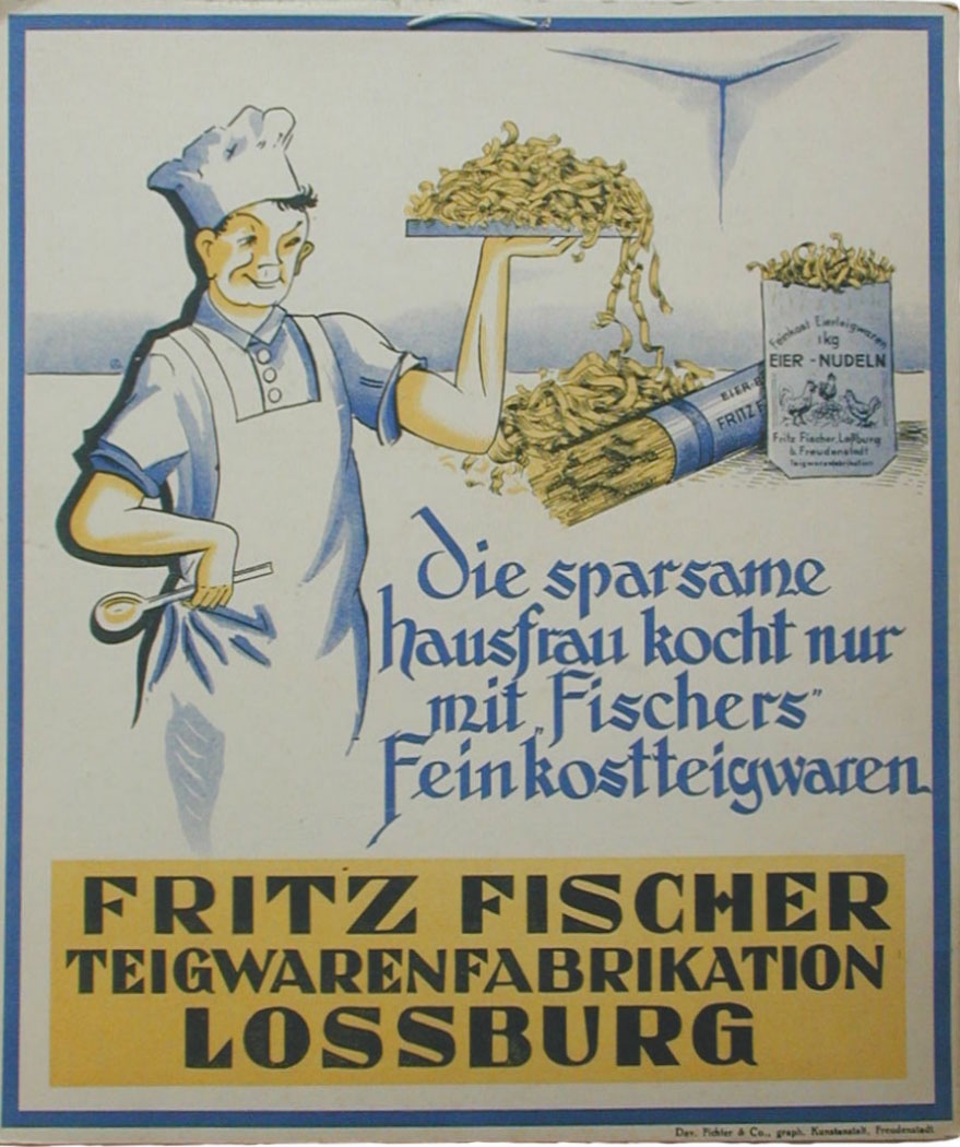 Reklameschild Teigwarenfabrik Fritz Fischer, Lossburg (Heimatmuseum Altes Rathaus Loßburg CC BY)