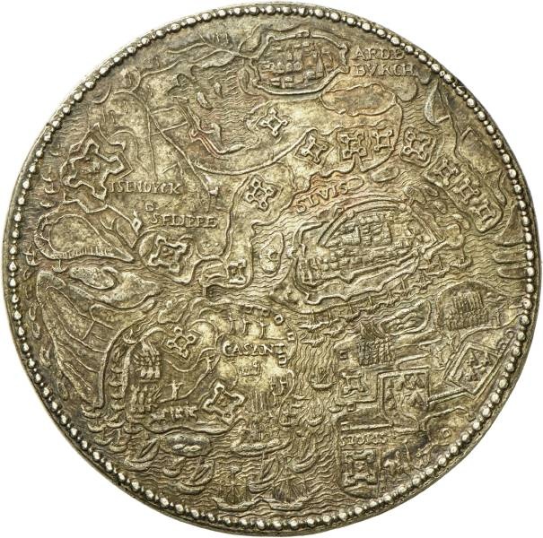 Medaille auf die Einnnahme von Sluis und die Kapitulation von Ostende 1604 (Landesmuseum Württemberg, Stuttgart CC BY-SA)
