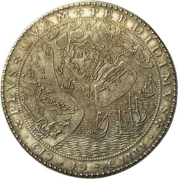 Medaille auf die Einnahme von Sluis und die Kapitulation von Ostende 1604 (Landesmuseum Württemberg, Stuttgart CC BY-SA)