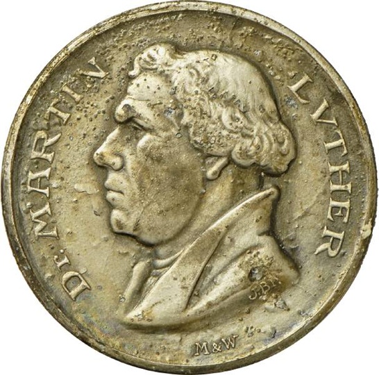 Medaille auf die 400-Jahrfeier der Reformation, 1917 (Landesmuseum Württemberg, Stuttgart CC BY-SA)