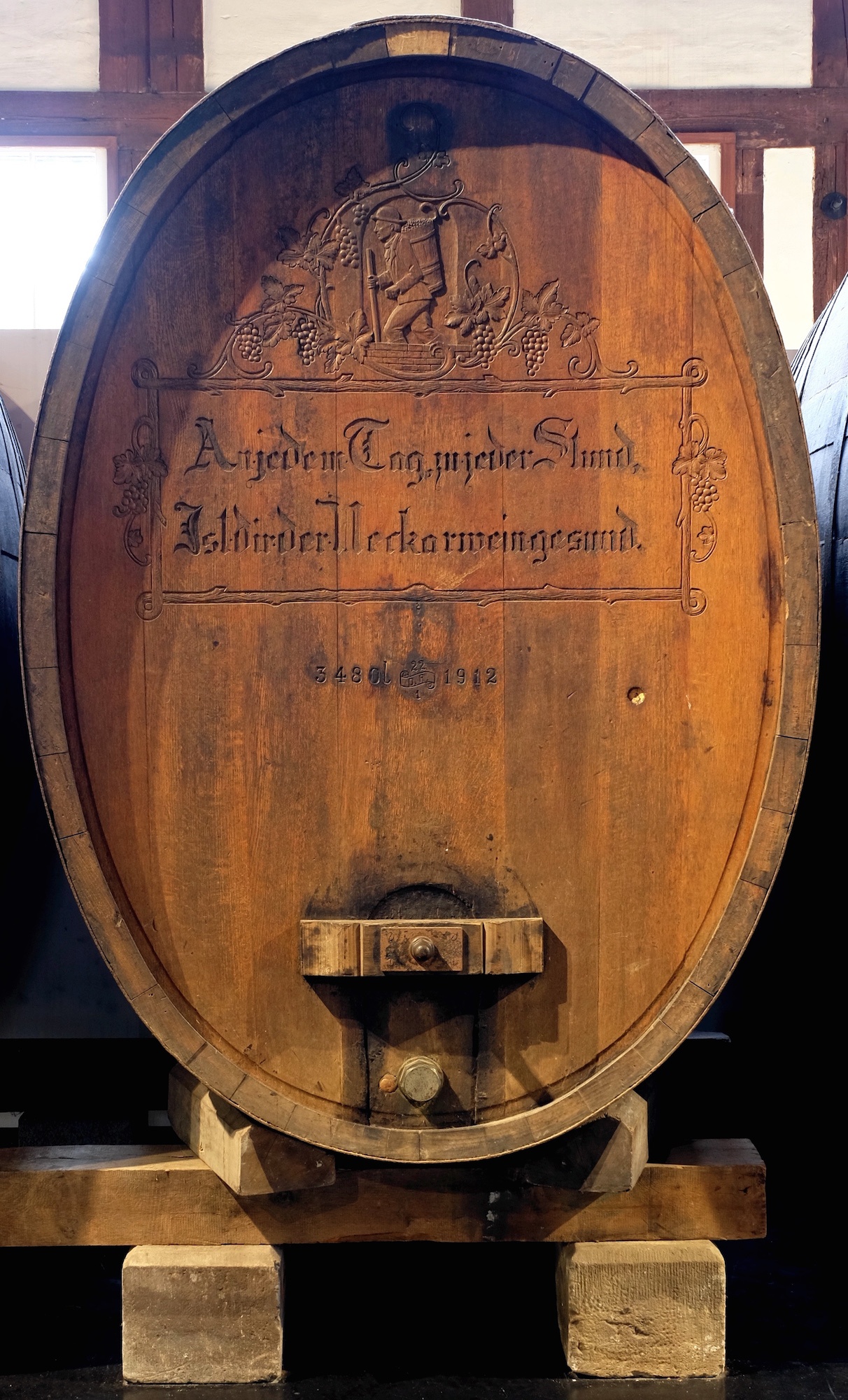 Weinfass mit Aufschrift (Weinbaumuseum Stuttgart CC BY-NC-SA)