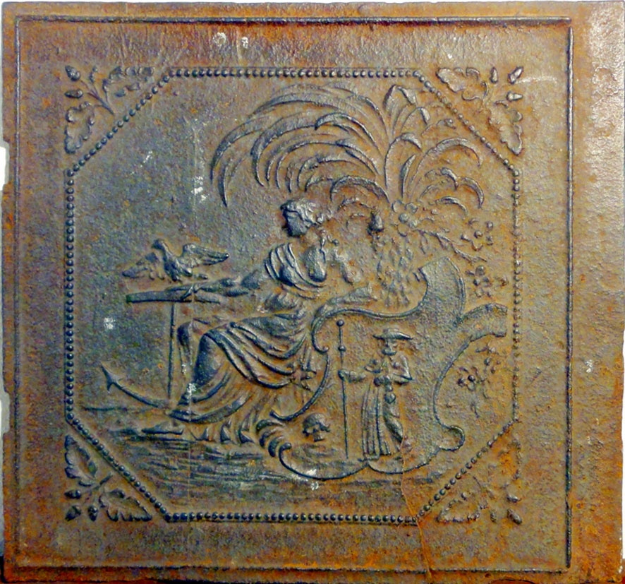 Ofenplatte mit allegorischer Darstellung (Renchtäler Heimatmuseum Oppenau CC BY)