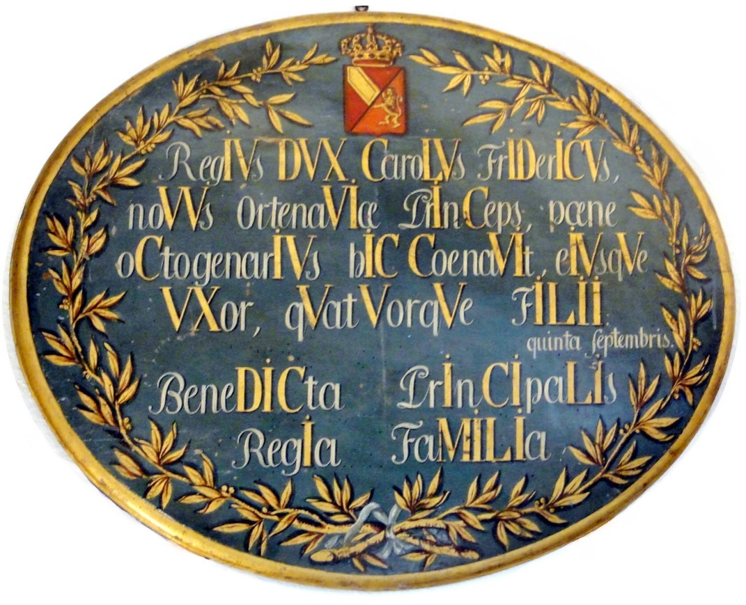 Chronogramm auf den Besuch von Großherzog Karl Friedrich von Baden in Oppenau 1807 (Renchtäler Heimatmuseum Oppenau CC BY)