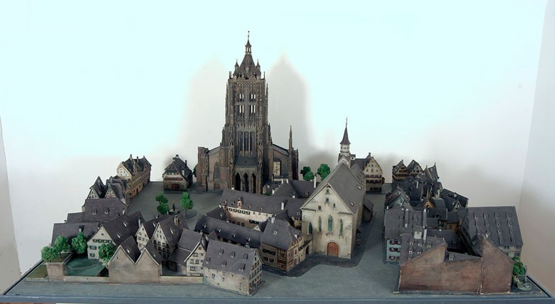 Wilhelm Schall: Modell des westlichen Münsterplatzes, Zustand um 1800 (Ulmer Museum CC BY-NC)