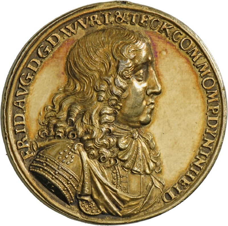 Medaille Herzog Friedrich August von Württemberg-Neuenstadt auf den Regierungsantritt, 1683 (Landesmuseum Württemberg, Stuttgart CC BY-SA)