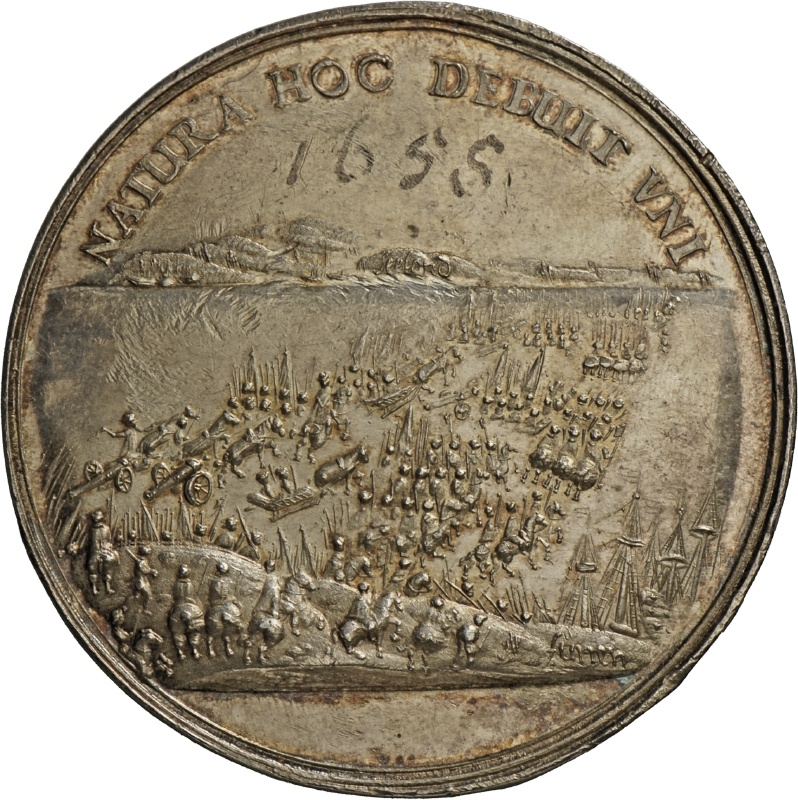 Medaille auf den Zug des schwedischen Heeres über den Großen Belt, 1658 (Landesmuseum Württemberg, Stuttgart CC BY-SA)
