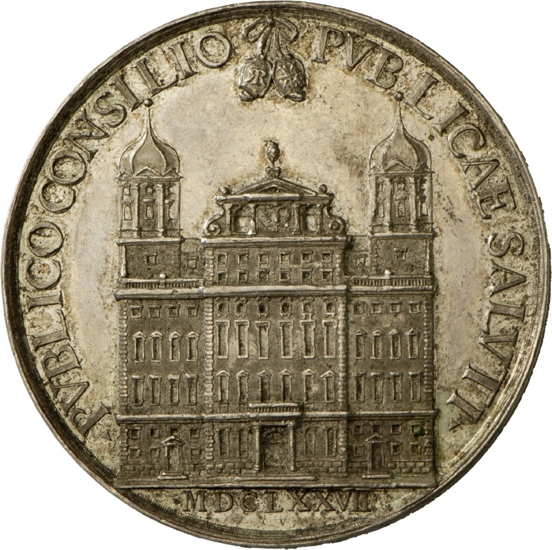 Medaille auf die Industrie der Stadt Augsburg, 1677 (Landesmuseum Württemberg, Stuttgart CC BY-SA)
