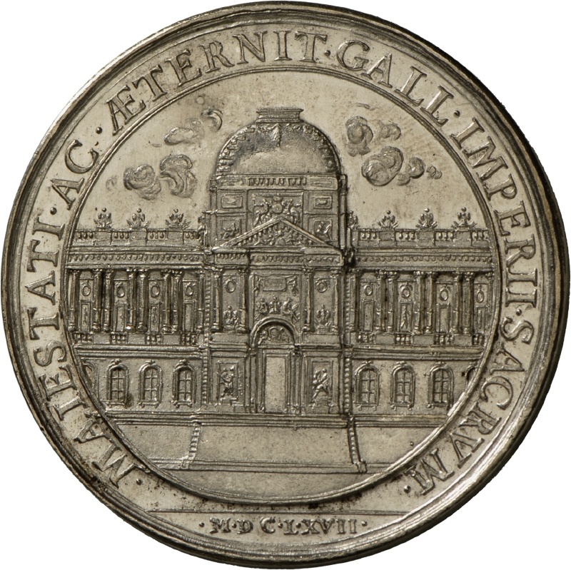 Medaille auf die Erbauung der neuen Fassade des Louvre, 1667 (Landesmuseum Württemberg, Stuttgart CC BY-SA)