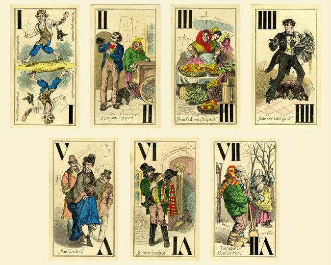 Tarock mit Wiener Ausrufern (Deutsches Spielkartenmuseum, Leinfelden-Echterdingen CC BY-SA)