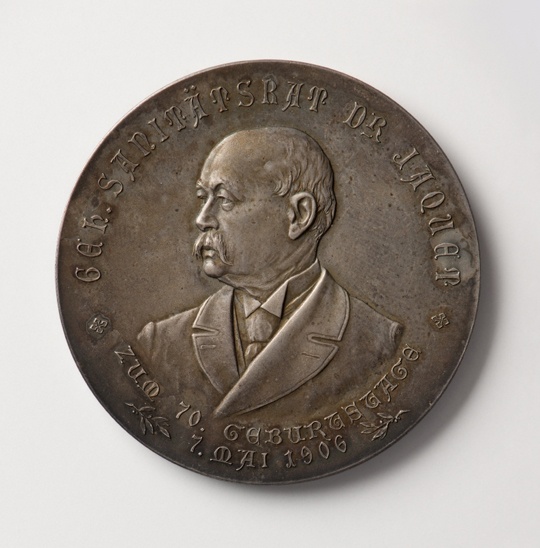 August Hummel, Medaille auf den 70. Geburtstag von Max Jaquet, 1906 (Landesmuseum Württemberg, Stuttgart CC BY-SA)