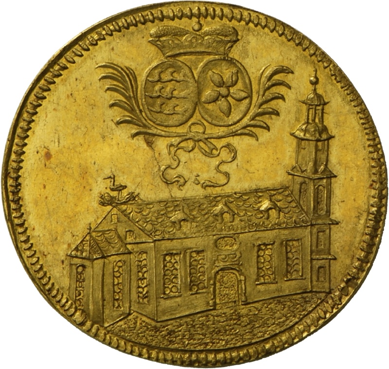 Medaille auf die Einweihung der Kirche St. Martin in Gochsheim, 1704 (Landesmuseum Württemberg, Stuttgart CC BY-SA)