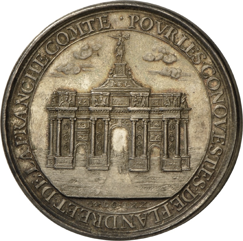 Medaille Ludwigs XIV. von Frankreich mit einem Triumphbogen, 1670 (Landesmuseum Württemberg, Stuttgart CC BY-SA)